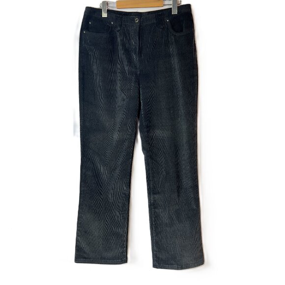 Jeanne Pierre Corduroy Pants Size 12 | Classy Dark Gray Fall/Winter Essential - Picture 1 of 11